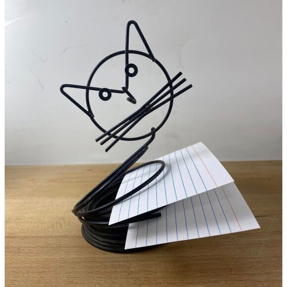 Unbranded Other - Black Wire Metal Cat Memo Holder For Desk Organization Coil